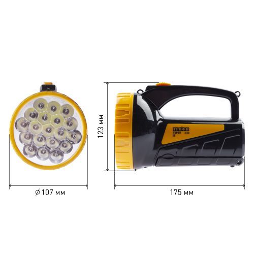 Фонарь-прожектор аккумуляторный TSP19 19 + 18LED аккум. 4В 2А.ч ЗУ 220В (картон. упак.) Трофи C0045552/Б0008436