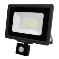Прожектор светодиодный PFL-C3 SENSOR 50Вт 6500К IP65 ДО закален. прозр. стекло датчик движения инфракрасный Pro JazzWay 5026940A