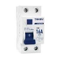 Выключатель дифференциального тока (УЗО) 2п (1P+N) 16А 30мА тип AC 6кА PRIZMA TOKOV ELECTRIC TKE-PZ60-RCDM-2-16-30-AC