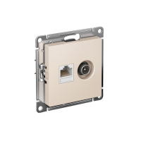 Розетка компьютерная + телевизионная 2-м AtlasDesign RJ45 кат.5E + TV механизм беж. SE ATN000289