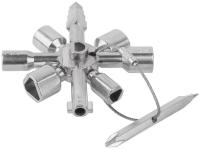 Ключ универсальный для электрошкафов 10-в-1 двусторонняя CrV бита РН2/SL7 FIT 60110