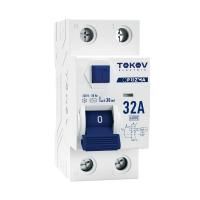 Выключатель дифференциального тока (УЗО) 2п (1P+N) 32А 30мА тип AC 6кА PRIZMA TOKOV ELECTRIC TKE-PZ60-RCDM-2-32-30-AC