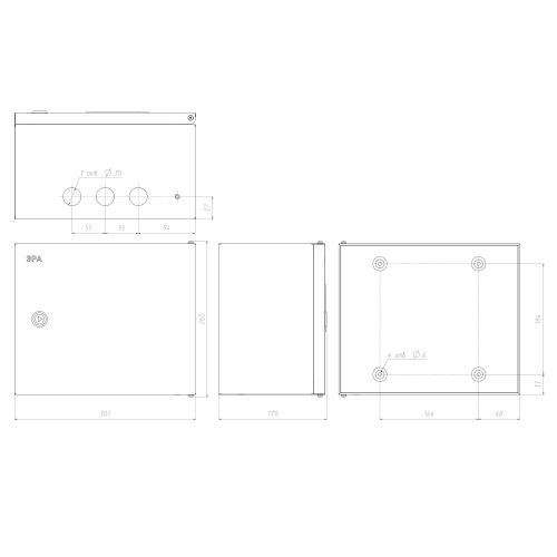 Корпус ЩМПг-02 250х300х175 IP54 NO_SIMPLE_STM_SHMPg-02_IP54 метал. Эра Б0041665