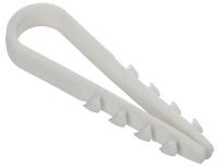 Дюбель-хомут 5х10мм для круглого кабеля нейлон бел. (уп.100шт) GENERICA UDH13-05-10-100-K01-G