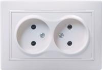 Розетка 2-м СП Кварта 10А IP20 без заземл. без защ. шторок бел. GENERICA ERK23-K01-10-DM