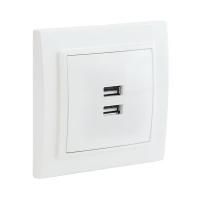 Розетка USB 2-м СП Минск 2.1А бел. EKF ERR-2USB-100