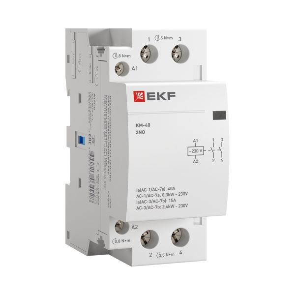 Контактор модульный КМ 40А 2NО (2 мод.) EKF km-2-40-20