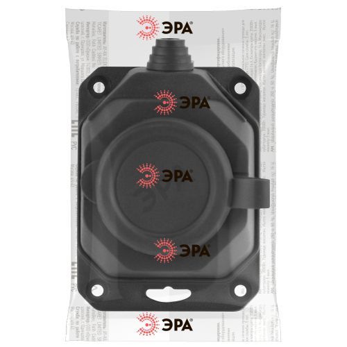 Колодка удлинителя 1-м с заземл. 16А IP44 K-1e-B-IP44 каучук черн. Эра Б0044543