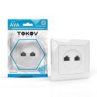 Розетка компьютерная 2-м СП AVA в сборе бел. TOKOV ELECTRIC TKL-AV-RC2-C01