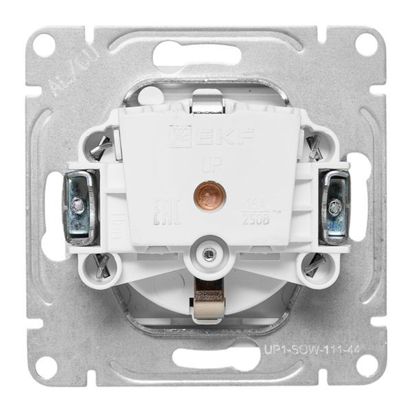 Розетка СП Эпика 16А IP44 с заземл. защ. шторки с крышкой механизм бел. EKF UP1-SOW-111-44