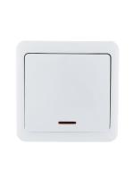 Выключатель 1-кл. 1п ОП Viola 10А IP20 с подсветкой бел. LEZARD 751-0200-111