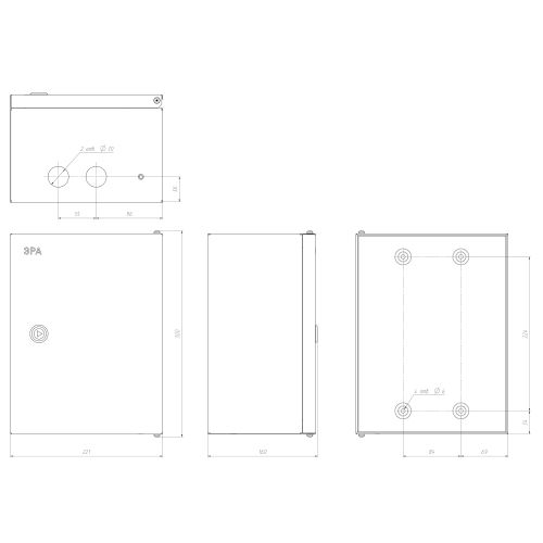 Корпус ЩМПг-00 290х220х155 IP54 NO_SIMPLE_STM_SHMPg-00_IP54 метал. Эра Б0041664