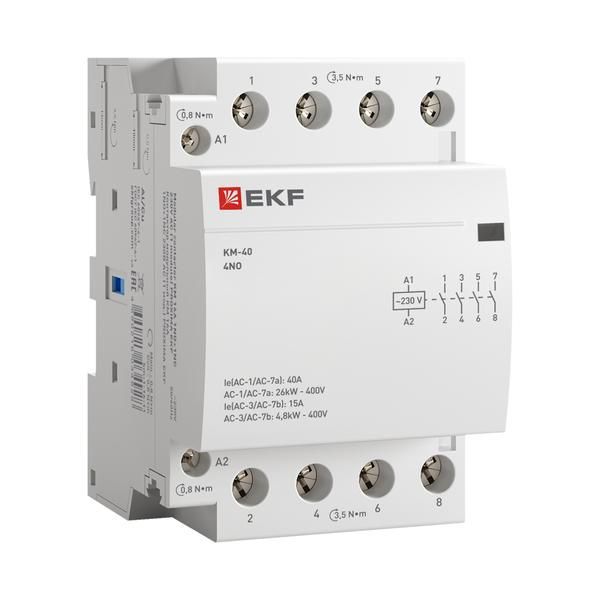 Контактор модульный КМ 40А 4NО (3 мод.) EKF km-3-40-40