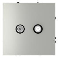 Розетка телевизионная оконечная TV + SAT 2-м СП S70 механизм сталь Voltum VLS060405