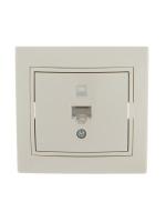 Розетка компьютерная 1-м СП Mira RJ45 крем./крем.. LEZARD 701-0303-139