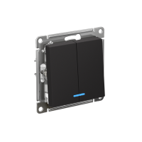 Выключатель 2-кл. СП AtlasDesign 10А IP20 (сх. 5а) 10AX с подсветкой механизм карбон SE ATN001053