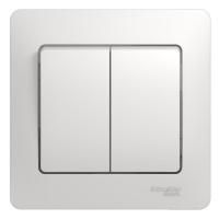 Выключатель 2-кл. СП Glossa 10А IP20 (сх. 5) 10AX в сборе бел. SE GSL000152
