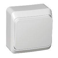 Выключатель кнопочный 1-кл. ОП Этюд 10А IP20 с самовозвратом бел. SE KA10-001B