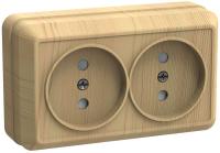 Розетка 2-м ОП Октава 10А IP20 без заземл. сосна GENERICA ERO20-K03-10-DC