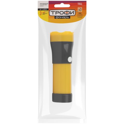 Фонарь TB4L 4хLED пластик 3хAAA полиб. Трофи Б0025679