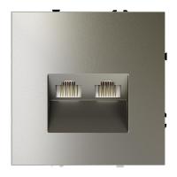 Розетка компьютерная 2-м СП S70 RJ45 + RJ45 кат.6 механизм шелк Voltum VLS060204