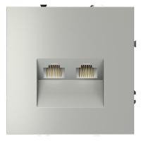 Розетка компьютерная 2-м СП S70 RJ45 + RJ45 кат.6 механизм сталь Voltum VLS060205