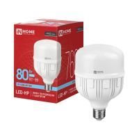Лампа светодиодная высокомощная LED-HP-PRO 80Вт цилиндр 6500К холод. бел. E27 7600лм 230В с адаптером E40 IN HOME 4690612031149