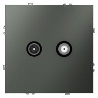 Розетка телевизионная оконечная TV + SAT 2-м СП S70 механизм титан Voltum VLS060406