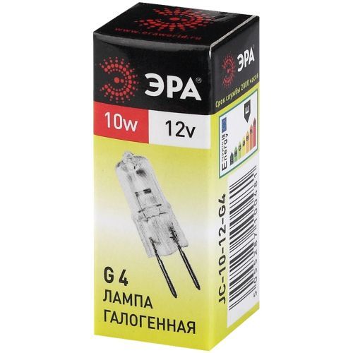 Лампа галогенная G4-JC-10W-12V ЭРА C0027367