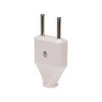 Вилка прямая 6А плоская без заземл. бел. Rexant 11-8946