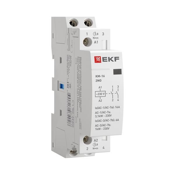 Контактор модульный КМ 16А 2NО (1 мод.) EKF km-1-16-20