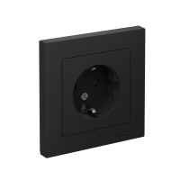 Розетка 1-м СП AtlasDesign 16А IP20 с заземл. защ. шторки в сборе карбон SE ATN001044