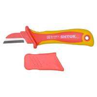 Нож для снятия изоляции с частично изолированным лезвием 1000В VDE (14002) SHTOK 376545