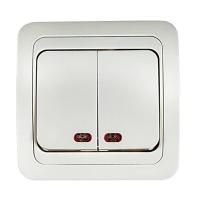 Выключатель 2-кл. СП Classico 2123 10А IP20 с подсветкой бел. ASD / IN HOME 4680005959877