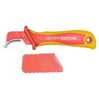 Нож для снятия изоляции с пяткой и частично изолированным лезвием 1000В VDE (14004) SHTOK 376547