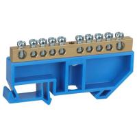 Шина N "ноль" на DIN-изол. ШНИ-6х9-10-Д NO-222-46 син. ЭРА Б0033427