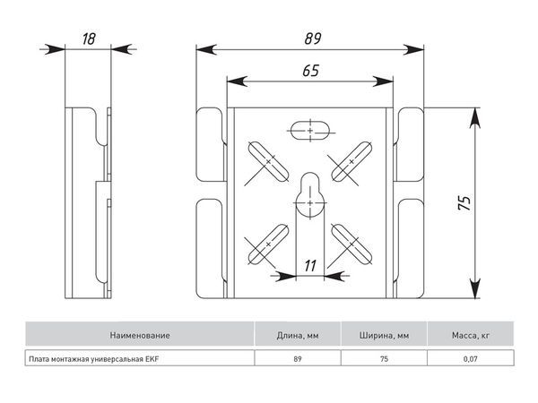 Плата монтажная универсальная EKF pmu