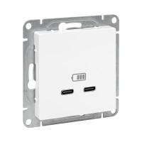 Розетка 2-м СП Эпика USB-C механизм бел. EKF UP1-SOW-2USBC
