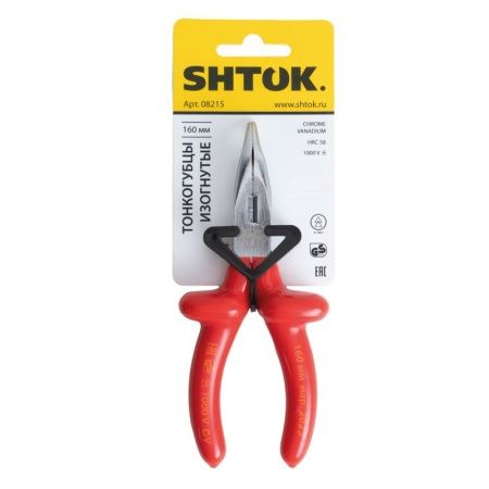 Тонкогубцы изогнутые диэлектрические 1000В 160мм (08215) SHTOK 376301