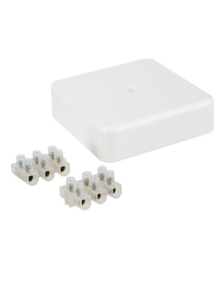 Коробка распаячная ОП 75х75х20 IP40 КМ41212-01 (6 клем. 6кв.мм) бел. IEK UKO10-075-075-020-K01