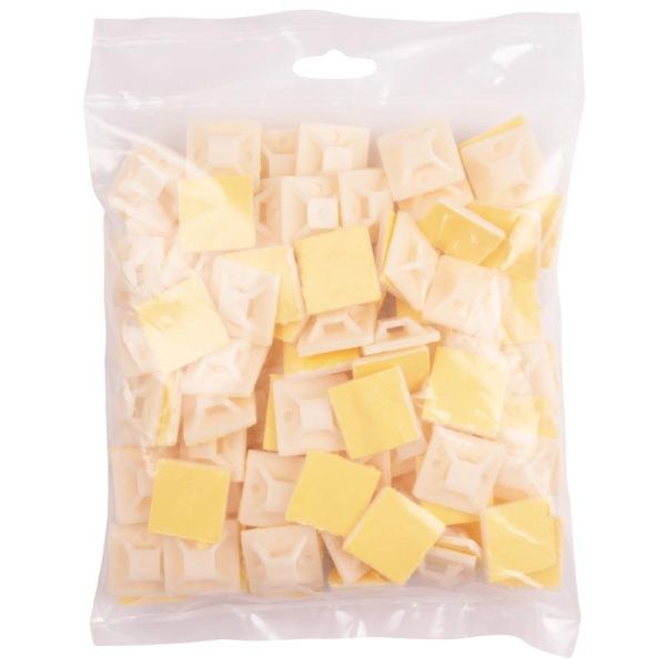 Площадка самоклеящаяся под хомуты PCP-SG 25х25-100WH PA6.6 бел. (уп.100шт) JazzWay 5055049