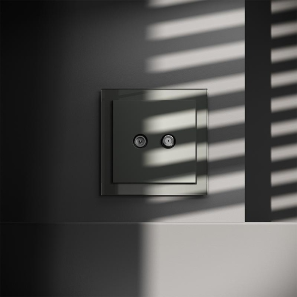 Розетка телевизионная оконечная TV + SAT 2-м СП S70 механизм титан Voltum VLS060406