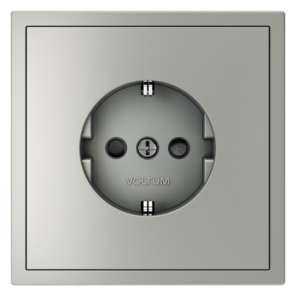 Розетка 1-м СП S70 16А с заземл. защ. шторки механизм сталь Voltum VLS040205