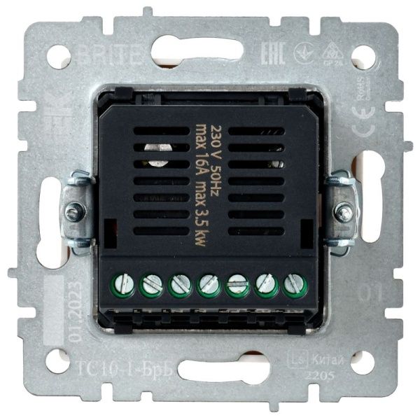 Термостат электронный с индик. BRITE СП IP20 ТС10-1-БрБ механизм бел. IEK BR-RT11-K01