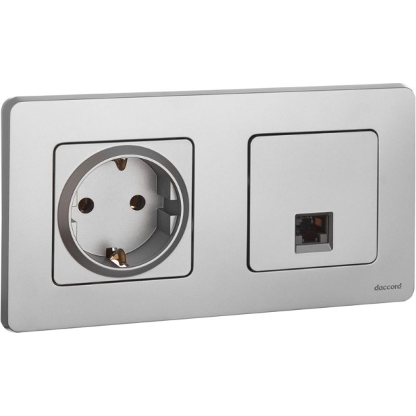 Розетка компьютерная Inspiria RJ45 кат.5E UTP алюм. IEK 673827