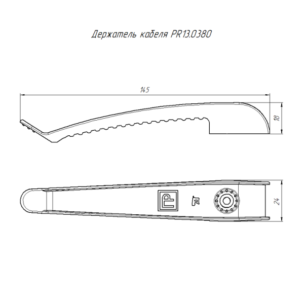 Держатель кабеля односторонний для прямого монтажа (уп.20шт) сер. Промрукав PR13.0380
