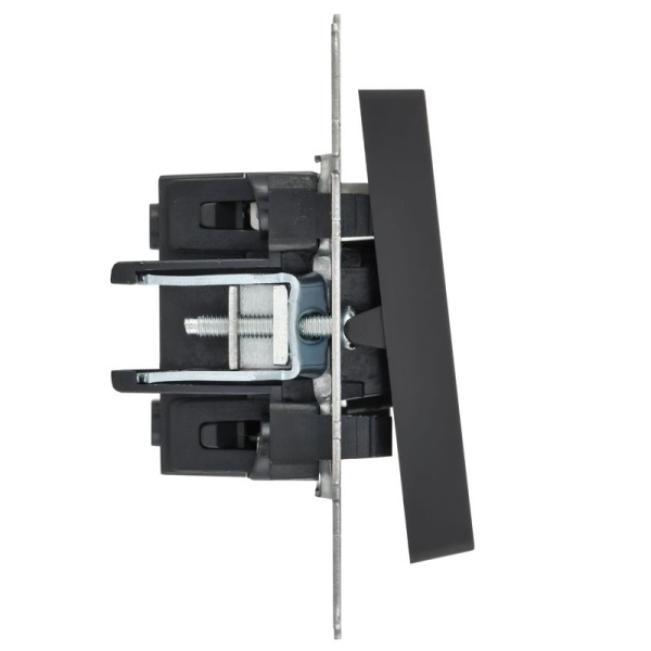 Выключатель 1-кл. СП BRITE ВС10-1-1-БрГ 10А с индик. механизм графит IEK BR-V10-1-10-K53