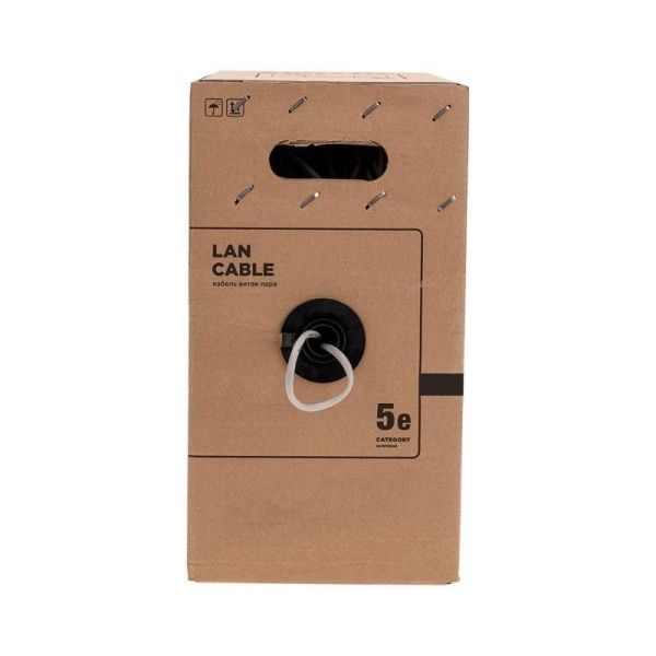 Кабель витая пара U/UTP кат.5E 4х2х0.52 4PR 24AWG PVC нг(А)-LS INDOOR SOLID сер. РФ (305м) Rexant 01-0041-R