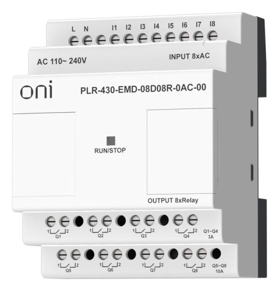 Модуль расширения входов выходов ПЛК 430 8 DI 8 RO 220В AC ONI PLR-430-EMD-08D08R-0AC-00