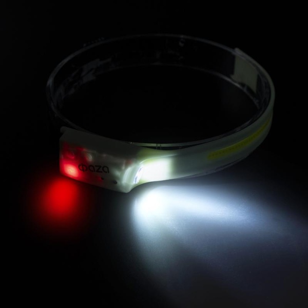 Фонарь аккумуляторный налобный ФАZА AccuFH3-L3W/L3W-GLOW 3Вт COB+3Вт XPE (5режимов упраление жестами) IP44 ФАZА 5061729